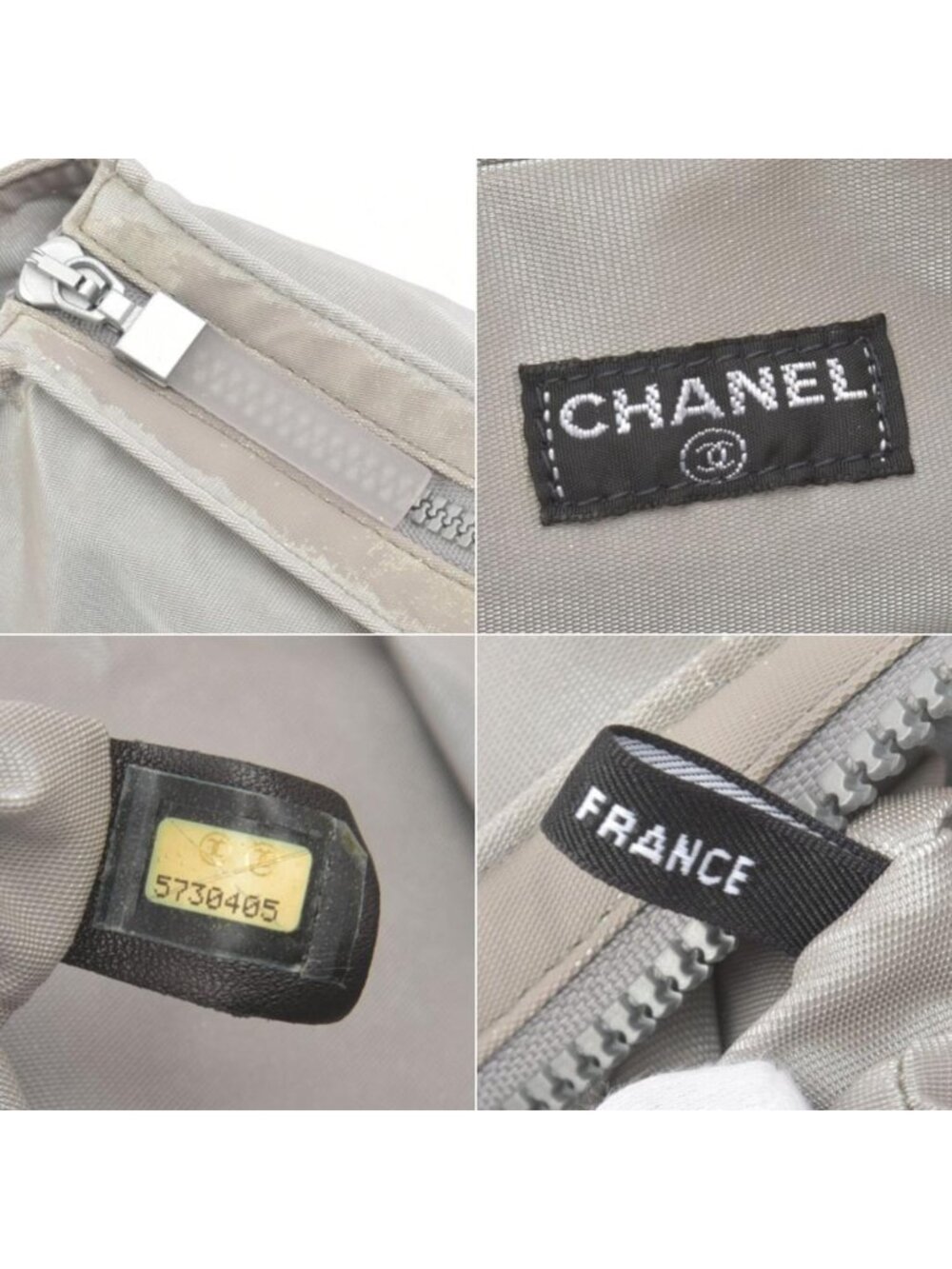 Chanel Logo Rubber Tote 2 Piece Set with Inner Clear Gray - Picture 10 of 10